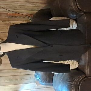 Bice Women Navy Blue 100% Wool Pants Suit Size 14 Career Office Business Winter